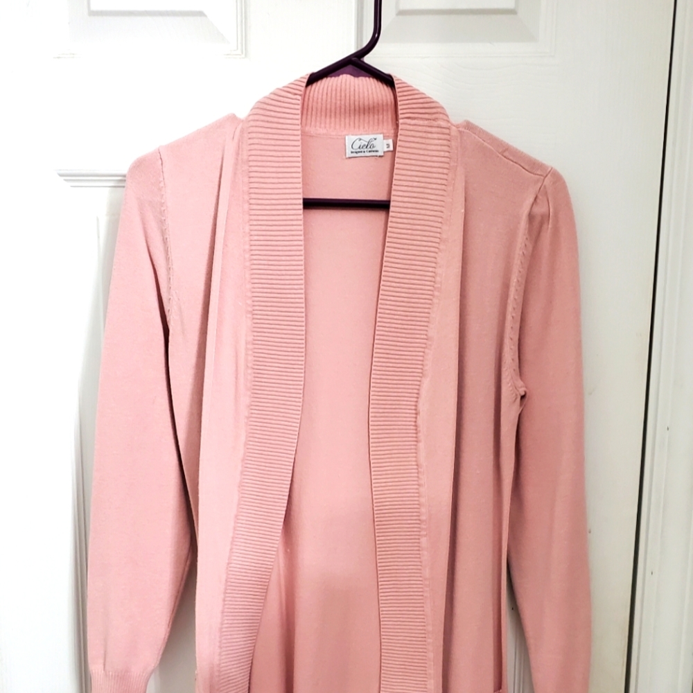 Pink Cardigan with Pockets